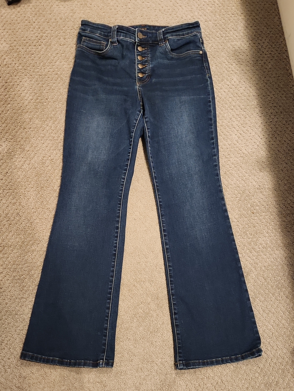 NEW KUT from the Kloth high-rise button-fly flare jeans, Fab Ab Baby Bootcut 12